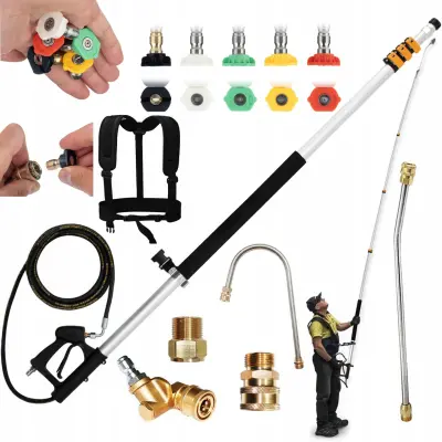 Teleskopska Brizgalna Cev 1,5–6,3 M – Za Visokotlačni Čistilnik Kärcher HD HDS | Aluminij, 4000 PSI, M22x1,5, 30 L/Min