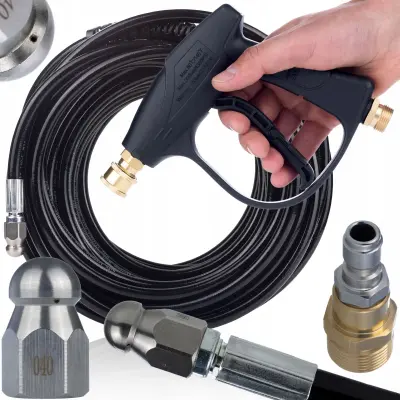 Canaljet M22 Compact – Celoten Komplet Za Čiščenje Kalizacja | 20 M Brizgalna Cev M22, Adapter 1/4", Pištola 300 Bar,