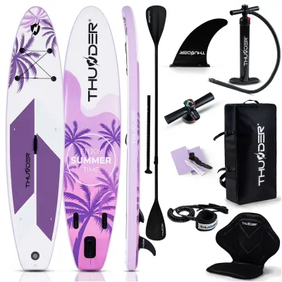 SUP deska Thunder 350 cm zelena – nosilnost 150 kg, komplet, aluminijasto veslo, sedež kajak