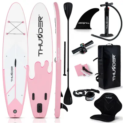 SUP deska Thunder 350 cm zelena – nosilnost 150 kg, komplet, aluminijasto veslo, sedež kajak