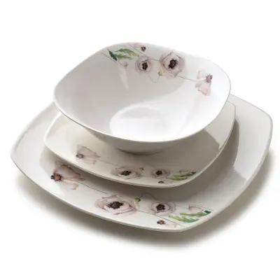 Jedilni servis Prima Lea Pink 16,5 cm/18 cm/24 cm roza 18-delni komplet
