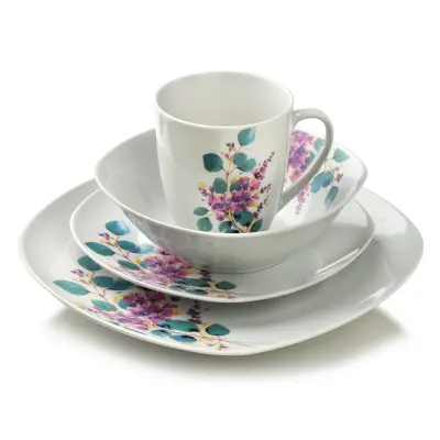 Jedilni servis porcelan AFFEKDESIGN Lea Lavender 25,5/19,5/17 cm vijoličen 16-delni
