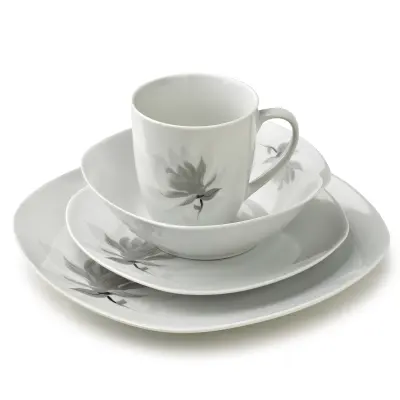 Jedilni servis Prima AFFEKDESIGN by MONDEX Magnolia 25,5/19,5/17 cm sivo-bel 16 kos