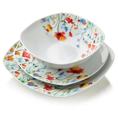 Jedilni servis porcelan AFFEKDESIGN by Mondex Lea Iris 16,5/19,5/22 cm bel 18-delni