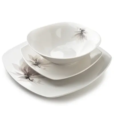 Jedilni servis Porcelan Affekdesign by Mondex Magnolia 18/24/16,5 cm 500 ml Bel 18-delni (za 6 oseb)