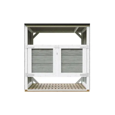 Nadstrešek za smetnjake 2x240L, vrtna shramba Timbela M980A-TUNDRA GREY