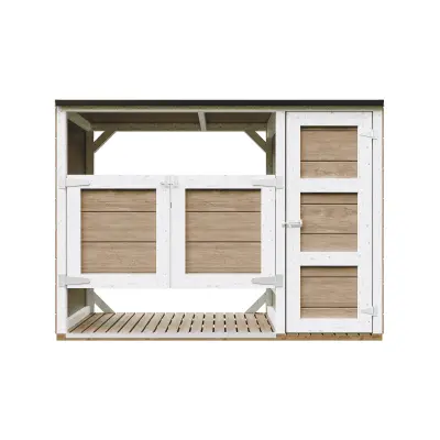 Nadstrešek za smetnjake 2x240L, vrtna shramba Timbela M981A-TERRA BROWN