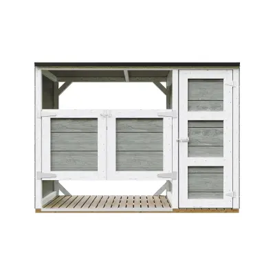 Nadstrešek za smetnjake 2x240L, vrtna shramba Timbela M981A-TUNDRA GREY