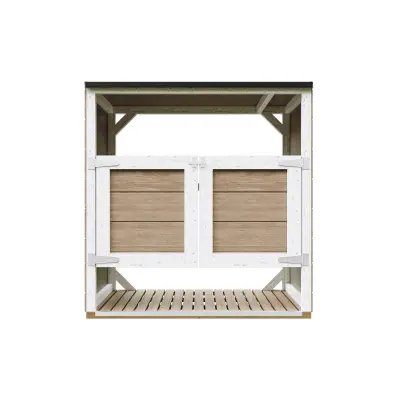 Nadstrešek za smetnjake 2x240L, vrtna shramba Timbela M980A-TERRA BROWN