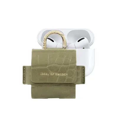 IDEAL OF SWEDEN, Mini torbica za AirPods Pro 1 / Pro 2 Model Flo Textured Croco s karabinom, Zelena
