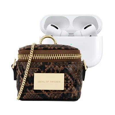 IDEAL OF SWEDEN, Mini torbica za AirPods Any Generation Model Poppy z verigo in karabinom, Rjava