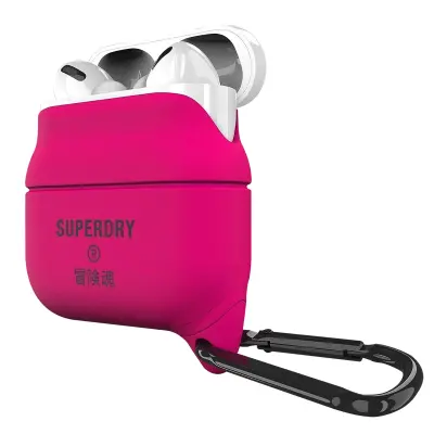 Superdry, Ohišje za slušalke Airpods za Airpods Pro Silikon proti udarcem, Roza