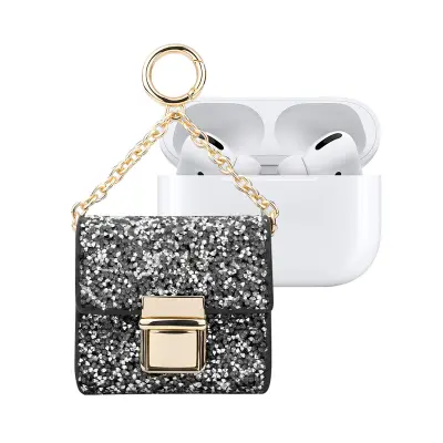 IDEAL OF SWEDEN, All Generation Mini torbica za AirPod Cosmo Sparkle z verigo, Črna / Srebrna