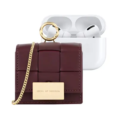 IDEAL OF SWEDEN, Mini torbica za AirPods Any Generation pleteni model z nastavljivim naramnim trakom, Rdeča