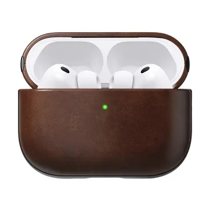Nomad, Ohišje za AirPods 4, model Modern Leather, odporno na udarce, Rjava
