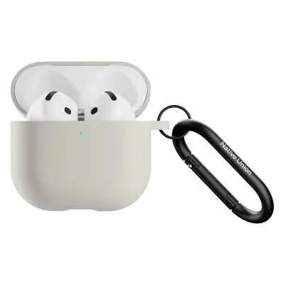 Native Union, Silikonski ovitek za AirPods 4 s kovinskim karabinom, Siva