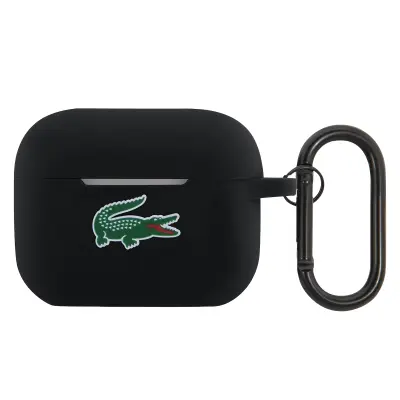 Lacoste, Silikonski ovitek za AirPods Pro 2 z vponko, Črna