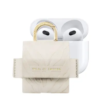 IDEAL OF SWEDEN, Mini torbica za AirPods 3 Model Flo Textured Zebra s karabinom, Bež