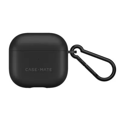 CASE MATE, Ohišje za AirPods 4 Tough s karabinom, odpornim na praske, Črna
