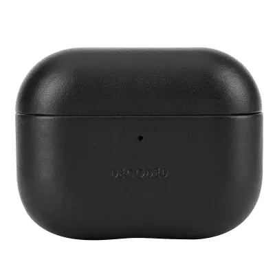 Decoded, Ovitek za AirPods Pro 3 iz usnja, eleganten dizajn, Aircase serija, Črna