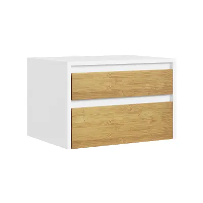 Stenska nočna omarica 2 predala Bela 40x29.8x25.6cm FBT175-E-WN