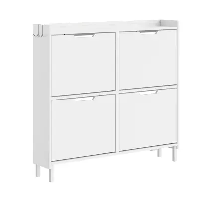 Omarica za čevlje s preklopnimi vrati Bela 100x30x93cm FSR100-E-W