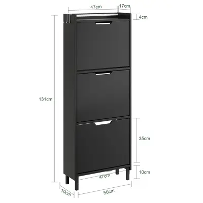 Omarica za čevlje s preklopnimi vrati Siva 50x19x131cm FSR151-H-E-SCH