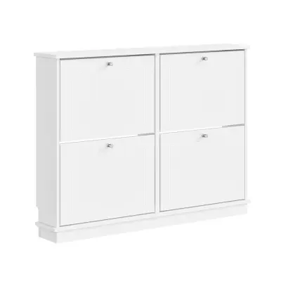 Omarica za čevlje s 4 vrati Bela 105x48x78cm FSR216-W