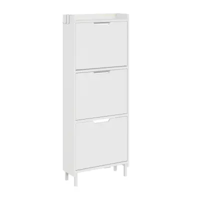 Zložljiva omara za čevlje Bela 50x19x131cm FSR151-H-E-W