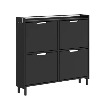 Omarica za čevlje s preklopnimi vrati Črna 97x46.6x93cm FSR100-E-SCH
