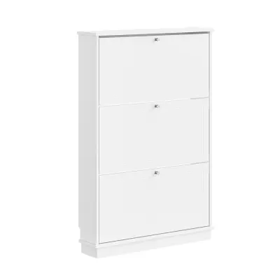 Omara za čevlje s preklopnimi vrati Bela 76x18x113cm FSR215-W