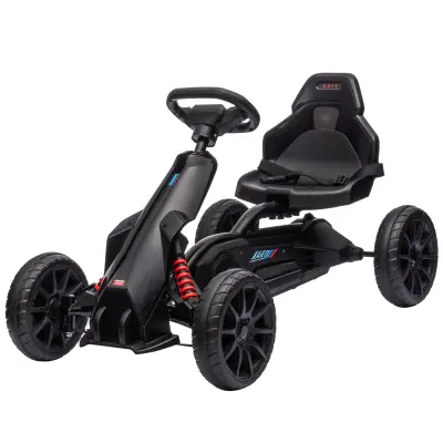 Pedalni gokart nastavljivo sedež 100x58x58,5 cm črn