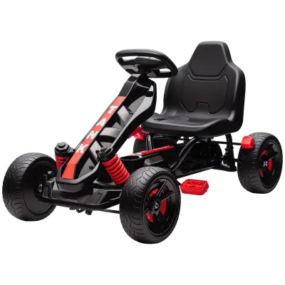 Otroški pedalni gokart 100x59x60,5 cm rdeč