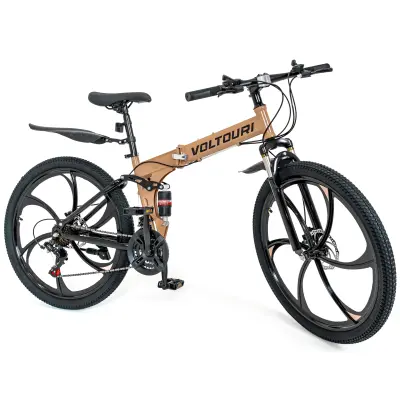 Zložljivo gorsko kolo Voltouri 26" – 21 prestav Shimano, dvojno vzmetenje, jeklen okvir