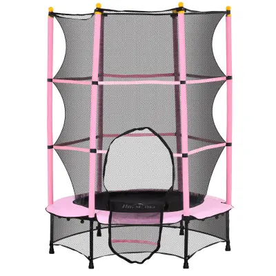 Otroški trampolin 140x140x190 cm roza