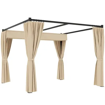 Samostoječa pergola z zložljivo streho 300x300x227 cm bež