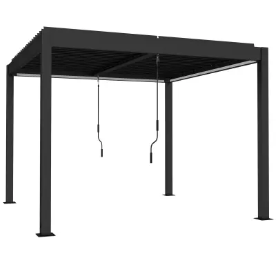 Pergola 300x300x250 cm temno siva nastavljiva