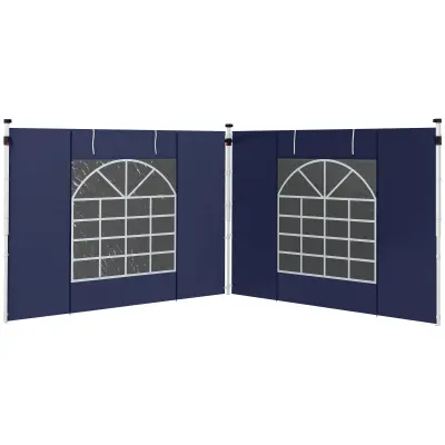 Komplet stranskih sten za paviljon 2 kosa 295x195 cm modra