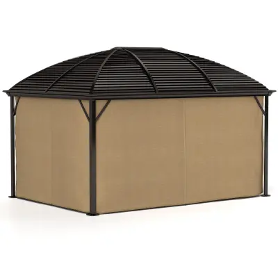 Paviljon s trdo streho 398x298x280 cm rjave barve