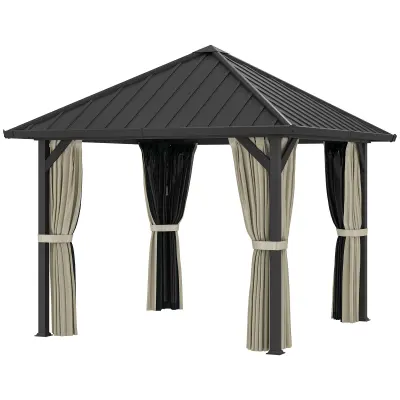 Paviljon s trdo streho 304x304x297 cm temno siva