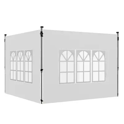 Komplet stranskih sten Pavilion 2 kosa 295x195 cm bela