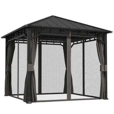 Vrtni paviljon 300x300x290 cm temno siva