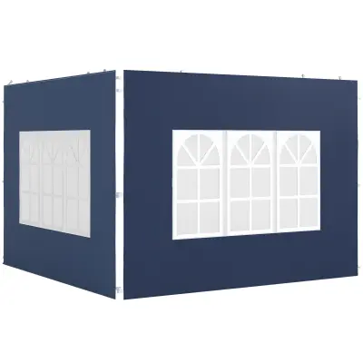Komplet stranskih sten paviljona 293x193 cm modre barve