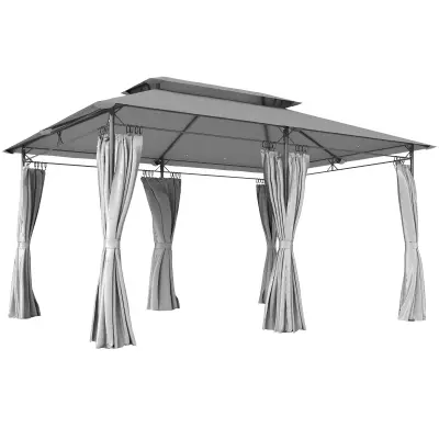 Vrtni paviljon 397x297x265 cm temno siv