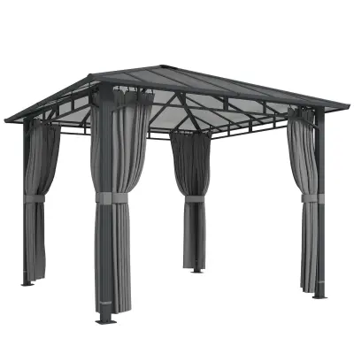 Vrtni paviljon 302x302x267 cm temno siva