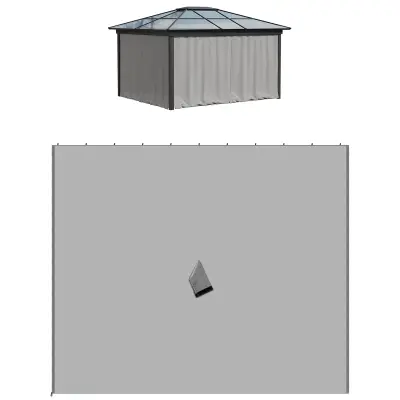 Komplet stranskih panelov Pavilion, 4 kosi, 302x205 cm, siva