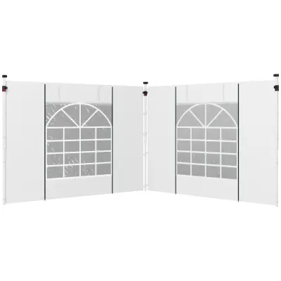 Komplet stranskih sten paviljona 295x195 cm bela