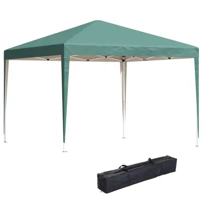 Zelen paviljon z zložljivo streho, 2,95x2,95x2,55 m, zeleni