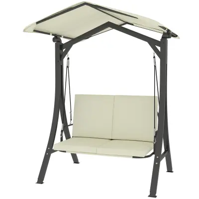 Vrtna gugalnica za 2 osebi 150x120x182 cm bela