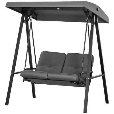 Vrtna gugalnica klop za 2 osebi 145x116x172 cm siva